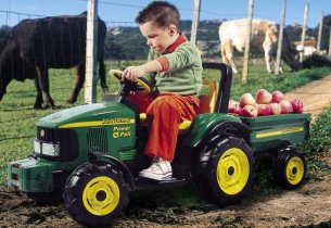 john deere power pull 12v tractor and trailer