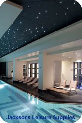 Fibre optic star ceiling kit in swimming pool setting